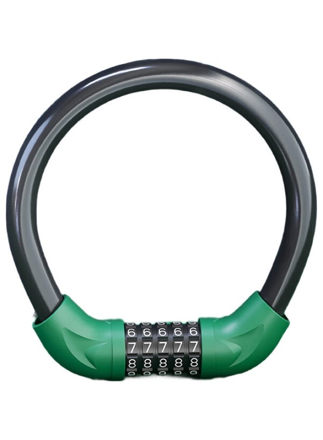 Move Iron Bicycle Lock, Five-Digit Combination Lock, Portable Helmet Lock, Mountain Bike, Electric Bike, Motorcycle Lock, Thickened Anti-Theft Steel Cable Lock, Bicycle Equipment Accessories - Image 1