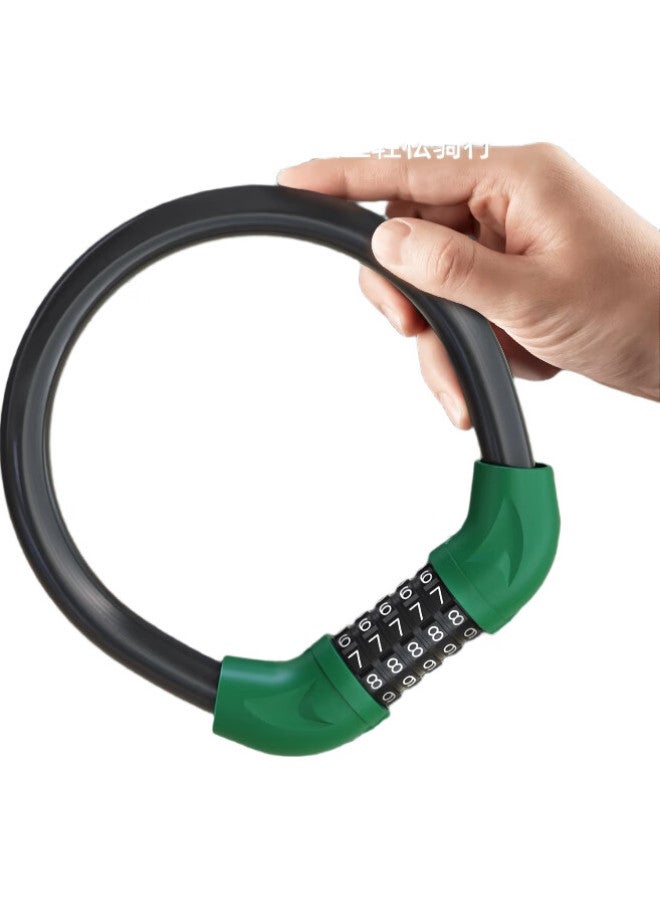 Move Iron Bicycle Lock, Five-Digit Combination Lock, Portable Helmet Lock, Mountain Bike, Electric Bike, Motorcycle Lock, Thickened Anti-Theft Steel Cable Lock, Bicycle Equipment Accessories - Image 2