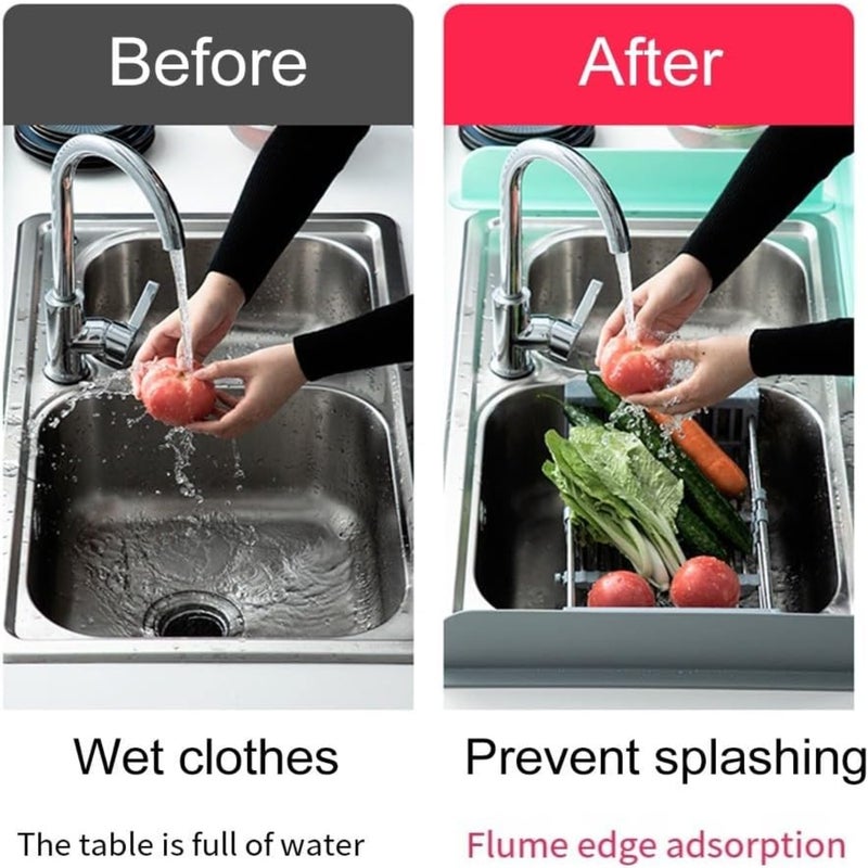 Durable Silicone Sink Splash Protector, Reusable Water Barrier for Kitchen and Bathroom, 49x5x8.5 cm, Dishwasher Safe, Easy to Clean, Multi-Color Options - Image 3