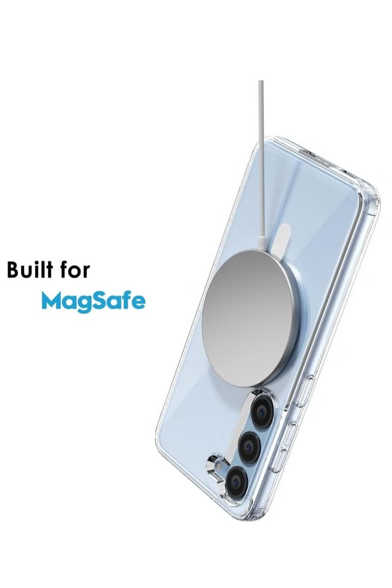 أوميكسبرو جراب مغناطيسي لهاتف Samsung Galaxy S23 مقاس 6.1 بوصة متوافق مع الشحن اللاسلكي MagSafe، غطاء ممتص للصدمات للهاتف، ظهر شفاف مضاد للخدش - Image 3