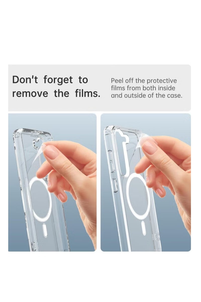 أوميكسبرو جراب مغناطيسي لهاتف Samsung Galaxy S23 مقاس 6.1 بوصة متوافق مع الشحن اللاسلكي MagSafe، غطاء ممتص للصدمات للهاتف، ظهر شفاف مضاد للخدش - Image 5