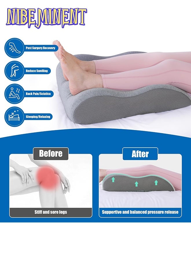 NIBEMINENT Leg Elevation Pillow for Sleeping, Memory Foam Pillow, Inflatable Wedge Pillows, Improve Circulation and Reduce Swelling, Suitable for Improving Sleep, Pregnant, Surgery and Recovery - Image 3