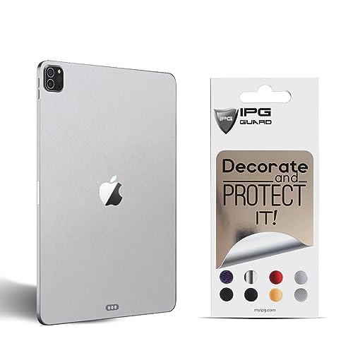 IPG Decal for IPAD Decorative Carbon Fiber Vinyl Back Protector Anti Scratch Skin Guard - 3D Surface - Bubble -Free Easy to Install (Brushed Aluminium, iPad Pro (2nd Gen)) - Image 1