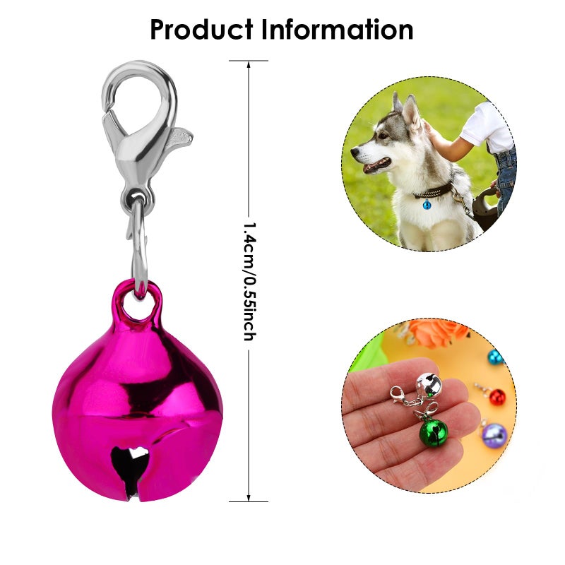 Molain 10 Pcs Cat Dog Collar Bells, Jingle Bell for Cat Collar,Dog Collar Charms,Colourful Pet Small Bells with Clasps Collar Accessories,Festival Party DIY Crafts Decoration - Image 2