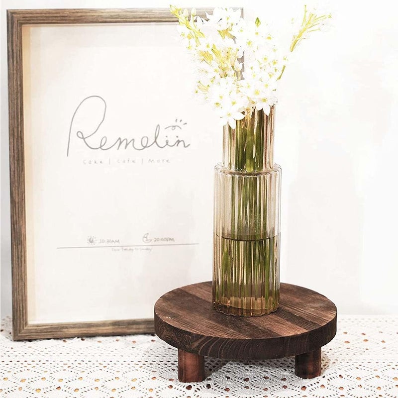 Dantawood Wooden Stool, Round Plant Stand, Wooden Flower Pot Stand, Indoor Outdoor Wooden Plant Pot Holder (2 Round Brackets) - Image 3