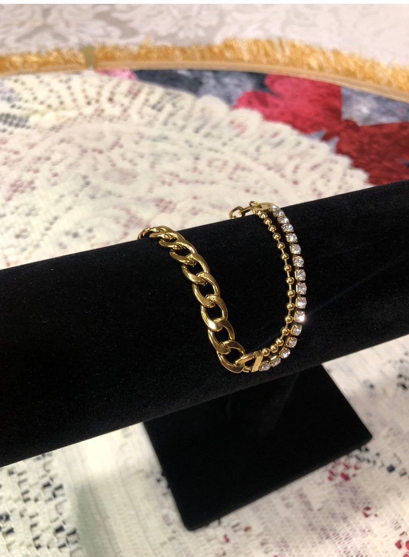 Jewelry 4You 18k Gold Plated Stainless Steel Bracelet For Women Inlaid With Zirconia - Image 5