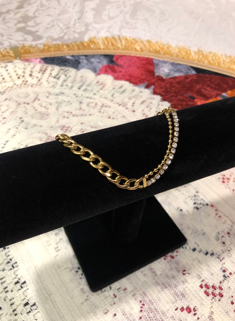 Jewelry 4You 18k Gold Plated Stainless Steel Bracelet For Women Inlaid With Zirconia - Image 2