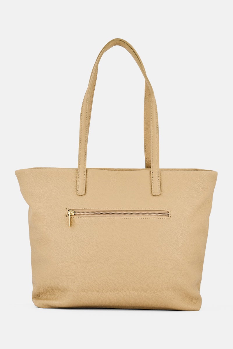 Kathy Ireland Women Brand Logo Tote Bag, Beige - Image 4