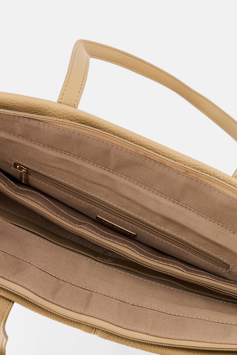 Kathy Ireland Women Brand Logo Tote Bag, Beige - Image 2