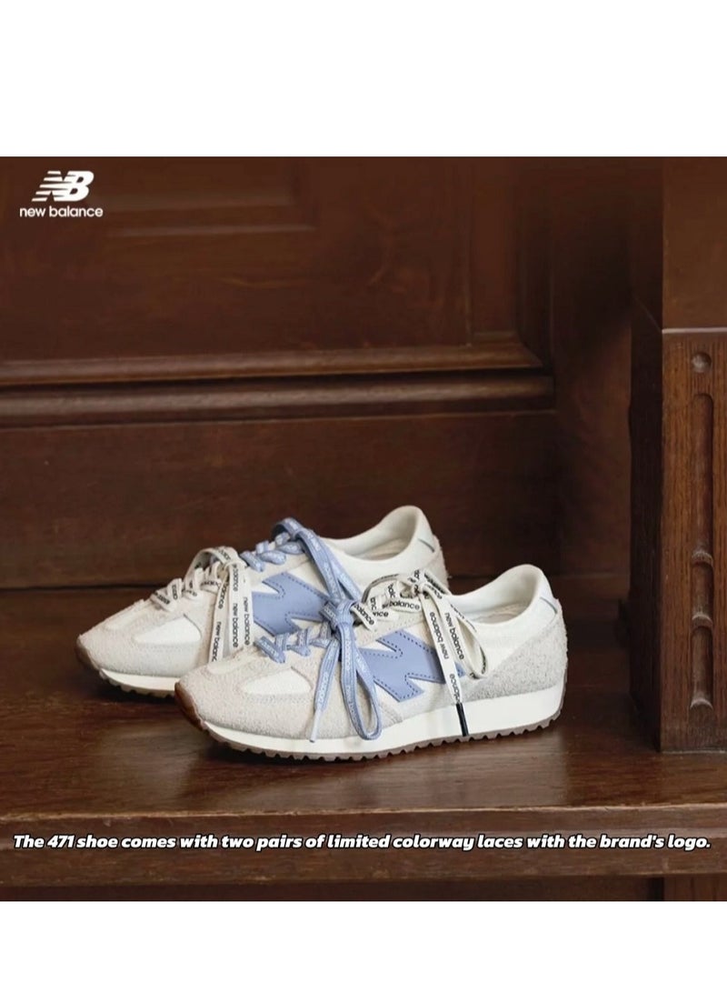 New Balance 471 Casual Athlesiure/Colorblock Sneakers Shoes Beige/Blue For Women/Men/Students  - Image 2