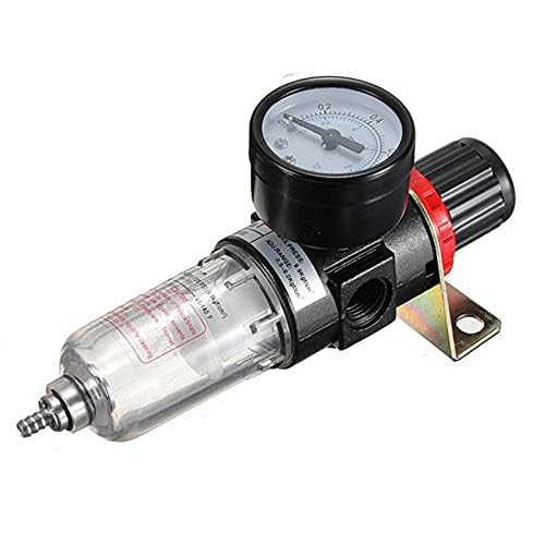 DLEIN AFR2000 Pneumatic Air Filter Regulator Compressor Pressure Reducing Valve Oil Water Separation Gauge Outfit 14 Inch Pressure Gauge Pneumatic Air Filter Regulator Compressor 1PCAFR2000 - Image 1