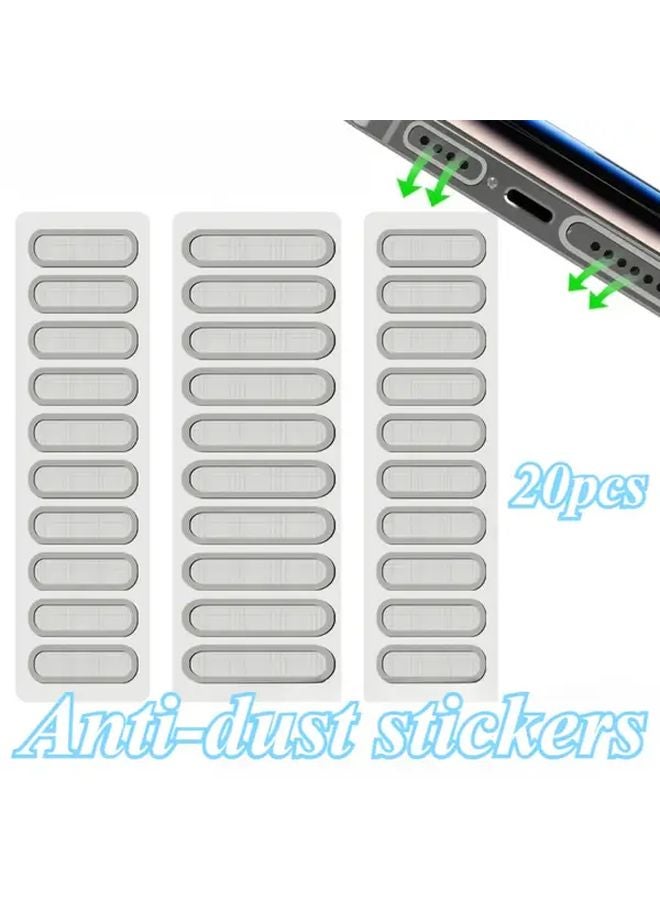 20 قطعة ملصقات رقيقة مضادة للغبار بلون L للحماية من سماعة الهاتف - Image 2