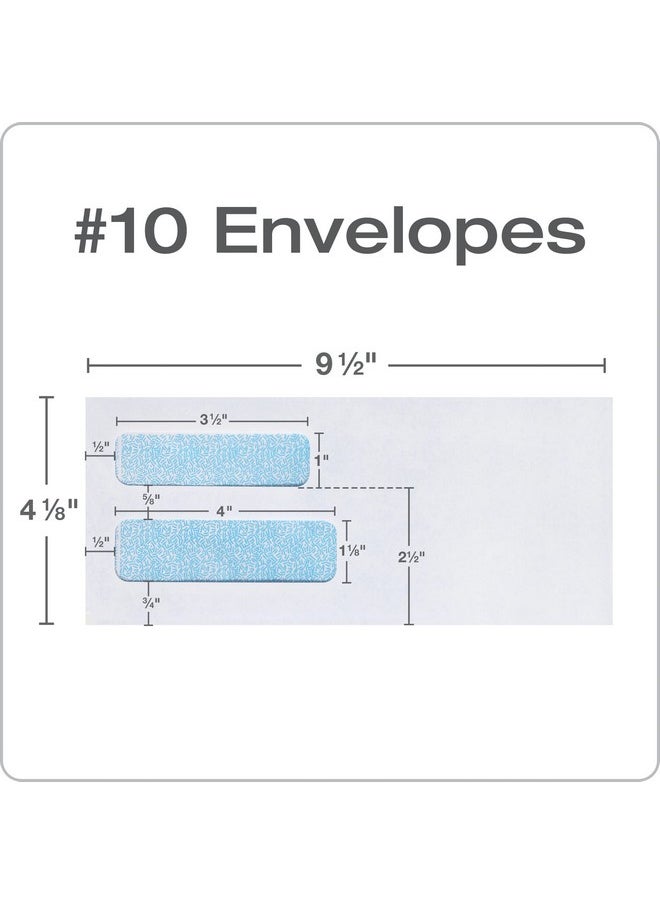 Columbian 10 Doublewindow Security Envelopes 41/8 X 91/2 Inch Self Seal White For Mailing Invoices Statements & Documents 500/Box (Colo338)  - Image 2