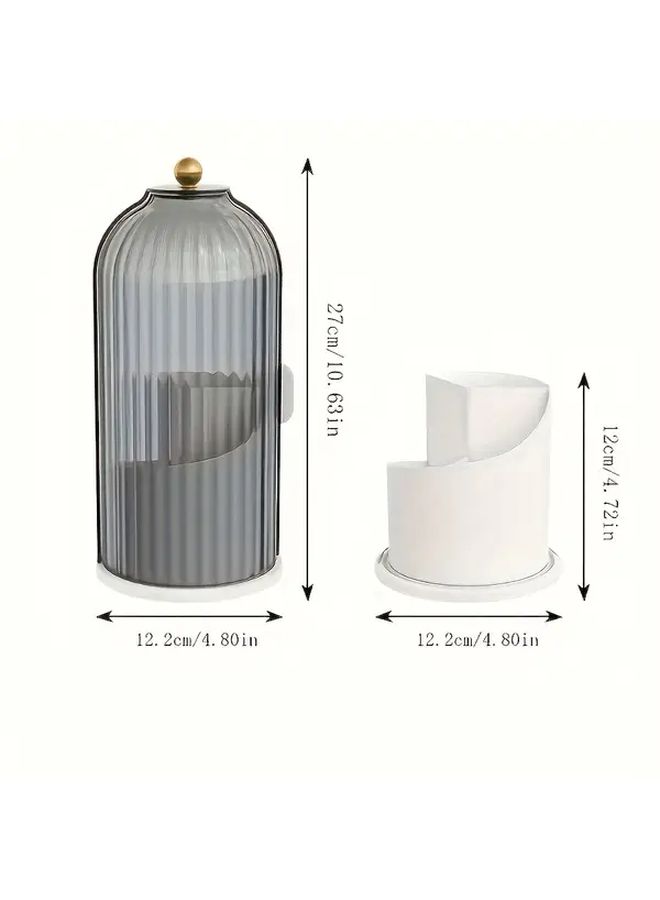 Black Rotating Makeup Organizer For Brushes Lipstick Eyeshadow Toothbrush Storage - Image 4