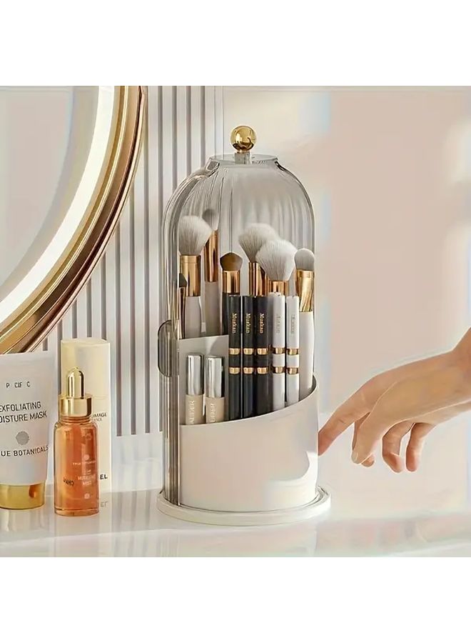 Black Rotating Makeup Organizer For Brushes Lipstick Eyeshadow Toothbrush Storage - Image 5