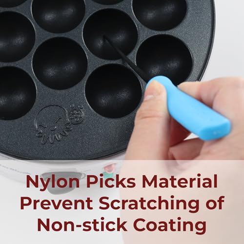 StarBlue Takoyaki Picks Soft Type 2 Picks Set with Heat Resistant and Easy to Clean, Light Blue - Image 3