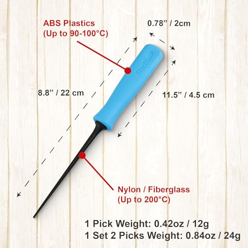 StarBlue Takoyaki Picks Soft Type 2 Picks Set with Heat Resistant and Easy to Clean, Light Blue - Image 4