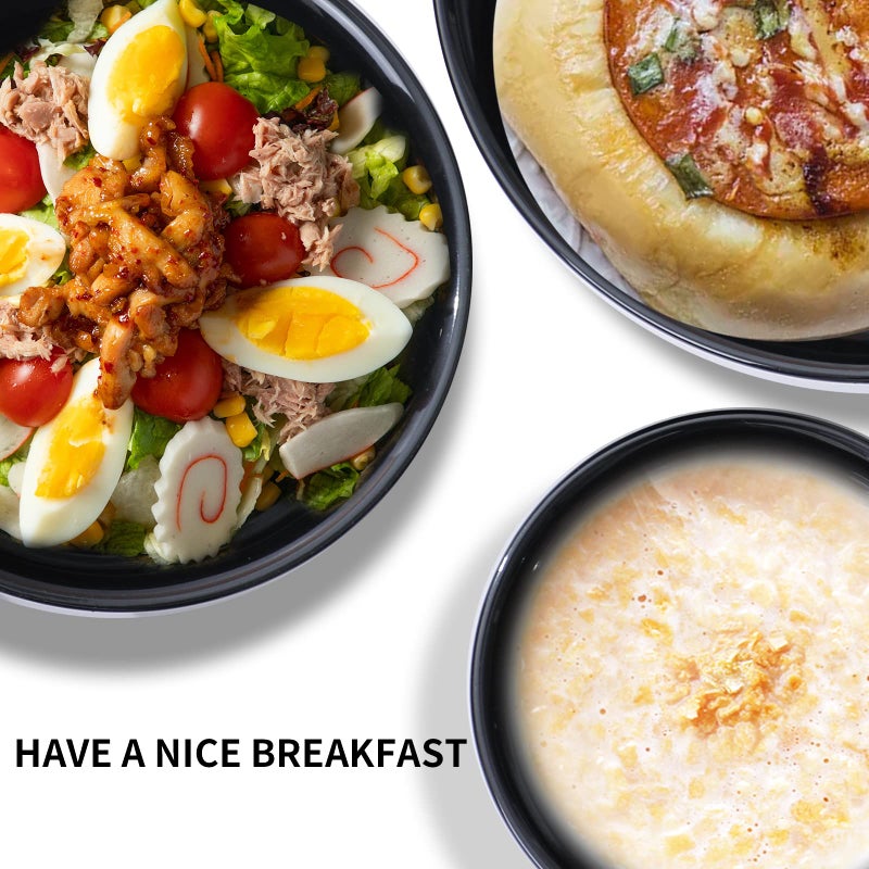 Hasense Large Mixing Bowls Set for Kitchen, Ceramic Serving Dishes for Entertaining, 2.1/1.0/0.5 Qt Deep Microwave Safe Nesting Batter Bowl for Storage and Baking, Blue - Image 5