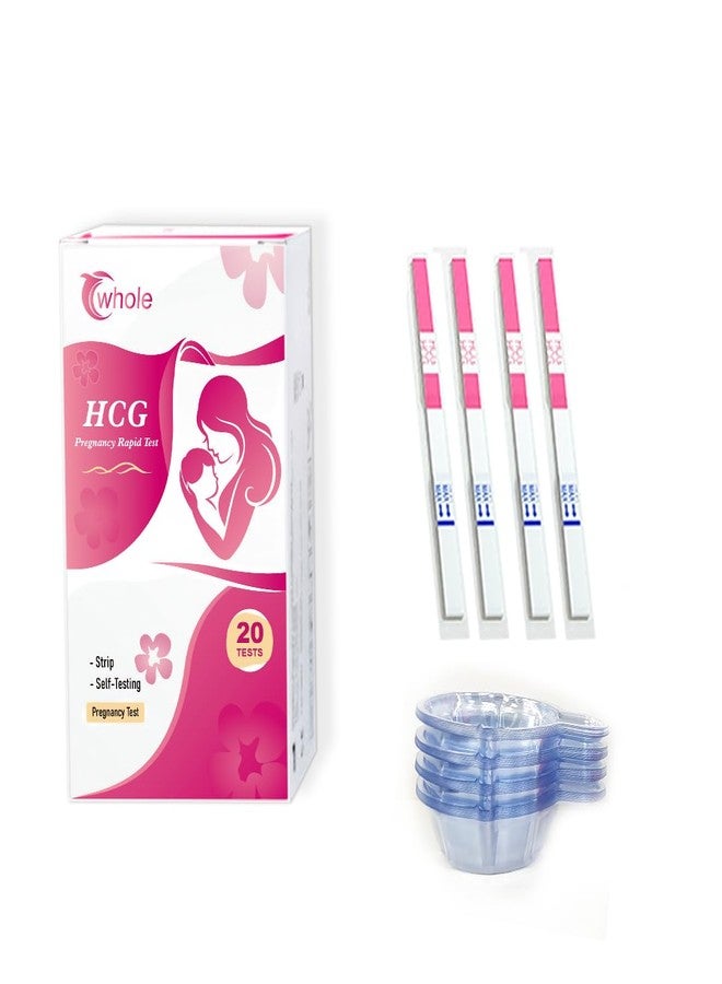 Cwhole 20 شريط اختبار حمل منزلي من Cwhole للكشف المبكر، 10 مليون وحدة دولية/مل - عرض 5 مم - Image 1