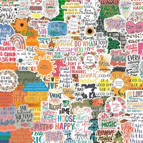 Giogyebit 100pcs Inspirational Stickers Motivational Quote Sticker for Water Bottle Adults Women Teen Boy Girl Affirmation Stickers Vinyl Positive Stickers Decals for Laptop Journal Computer Phone Case - Image 1