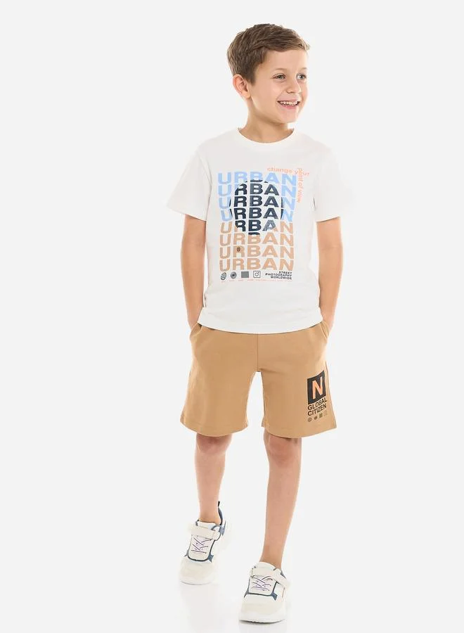 victor and jane Victor And Jane Boys Urban Graphic T-Shirt and Shorts Set
