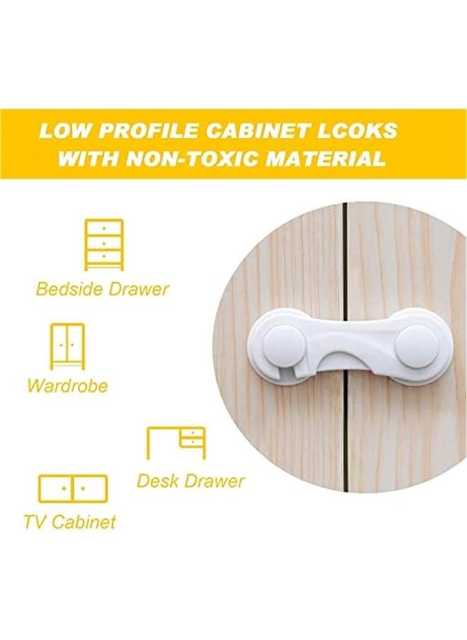 Gonice 10 Pcs Cabinet Locks for Babies, Uandhome Child Safety Locks Drawer Locks Baby Proofing Baby Cabinet Safety Latches Kitchen System with Strong Adhesive Tape  - Image 4