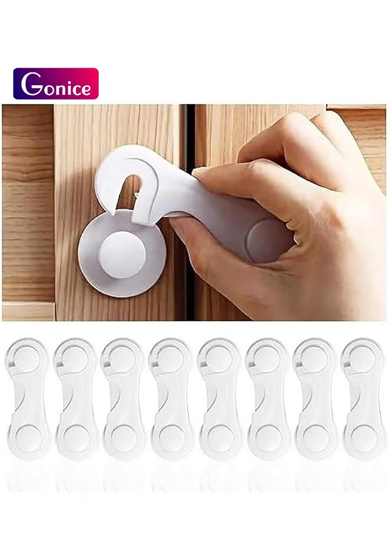 Gonice 10 Pcs Cabinet Locks for Babies, Uandhome Child Safety Locks Drawer Locks Baby Proofing Baby Cabinet Safety Latches Kitchen System with Strong Adhesive Tape  - Image 1