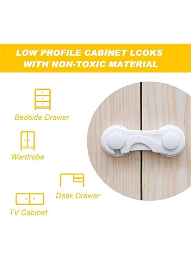 Gonice 10 Pcs Cabinet Locks for Babies, Uandhome Child Safety Locks Drawer Locks Baby Proofing Baby Cabinet Safety Latches Kitchen System with Strong Adhesive Tape - Image 4