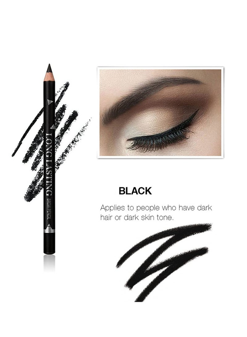Generic 12 Piece Waterproof Brow Pencil, Sweatproof Long Lasting Makeup Pencil, Eyebrow Eyeliner Pencils Makeup Pen, Women Professional Eye Makeup Pencil (Black)  - Image 2