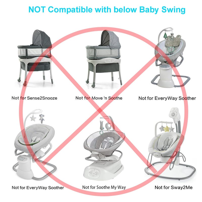 PDEEY سلك طاقة بديل لمهد الأطفال Graco DuoGlider و DuetSoothe و Dreamglider و Simple Sway و Sweetpeace شاحن 5V محول تيار متردد أبيض - Image 3