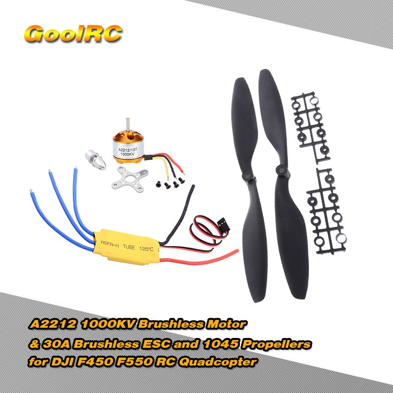 GoolRC Brushless Motor A2212 1000KV with 30A ESC and Propellers 24 x 5 x 8cm for RC Drones, Model Aircraft, Outdoor Hobby Use - Image 1