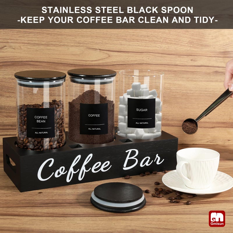 GM GMISUN Canister Gmisun Coffee Canister 3 PCS 50 Fl Oz Coffee Storage Canisters مع أغطية محكمة الإغلاق - Image 2
