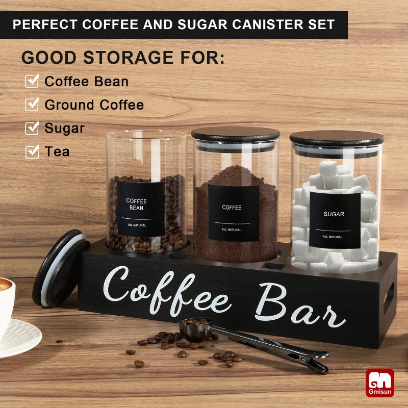 GM GMISUN Canister Gmisun Coffee Canister 3 PCS 50 Fl Oz Coffee Storage Canisters مع أغطية محكمة الإغلاق - Image 5