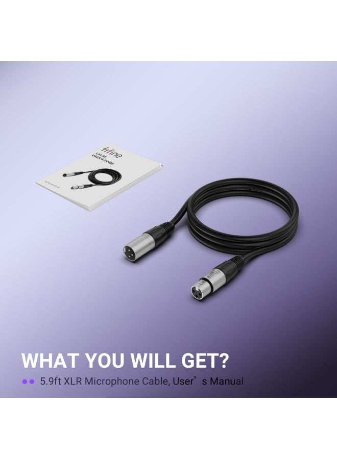 Bukela XLR Cable, XLR Microphone Extension Cable 3M Cable with Balanced 3 PIN, XLR Male to Female Mic Audio Cord, XLR Speaker Cable, Mic Wire, Compatible with XLR Microphone for Recording Podcast Streaming, Black-L9 - Image 5