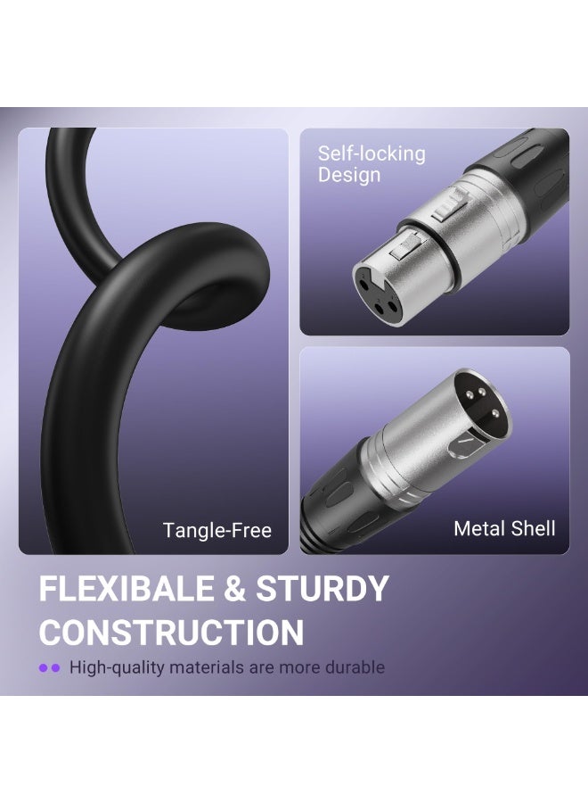 Bukela XLR Cable, XLR Microphone Extension Cable 3M Cable with Balanced 3 PIN, XLR Male to Female Mic Audio Cord, XLR Speaker Cable, Mic Wire, Compatible with XLR Microphone for Recording Podcast Streaming, Black-L9 - Image 4