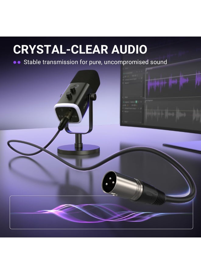 Bukela XLR Cable, XLR Microphone Extension Cable 3M Cable with Balanced 3 PIN, XLR Male to Female Mic Audio Cord, XLR Speaker Cable, Mic Wire, Compatible with XLR Microphone for Recording Podcast Streaming, Black-L9 - Image 2