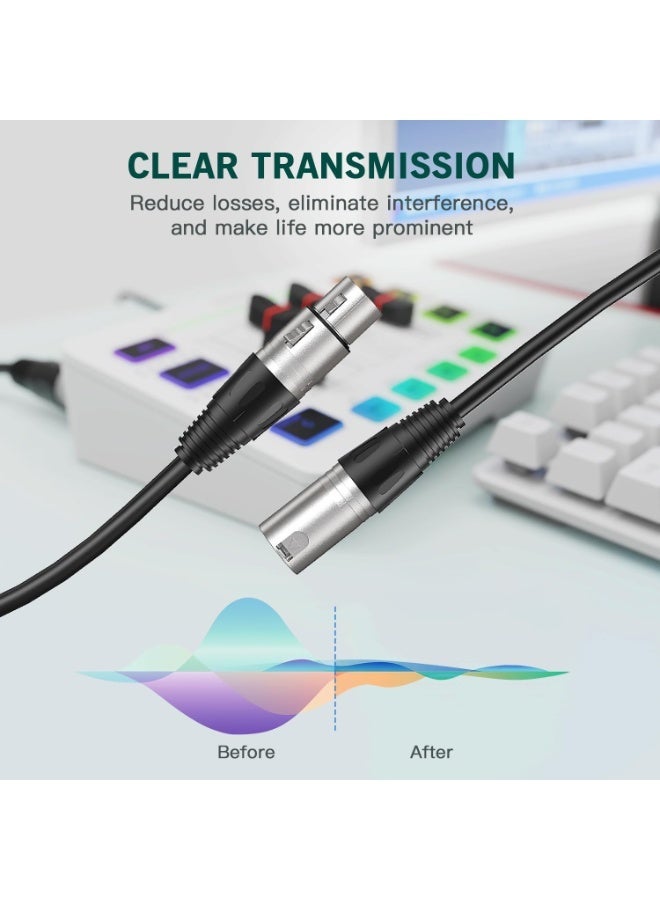 Bukela XLR Cable, XLR Microphone Extension Cable 3M Cable with Balanced 3 PIN, XLR Male to Female Mic Audio Cord, XLR Speaker Cable, Mic Wire, Compatible with XLR Microphone for Recording Podcast Streaming, Black-L9 - Image 2