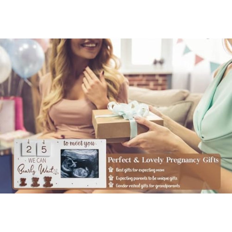 إطارات الصور، تتوقع أن يكون الآباء هدايا فريدة للنساء الحوامل، هدية الحمل بإطار الصورة بالموجات فوق الصوتية، انتظر مع أسابيع العد التنازلي - Image 5