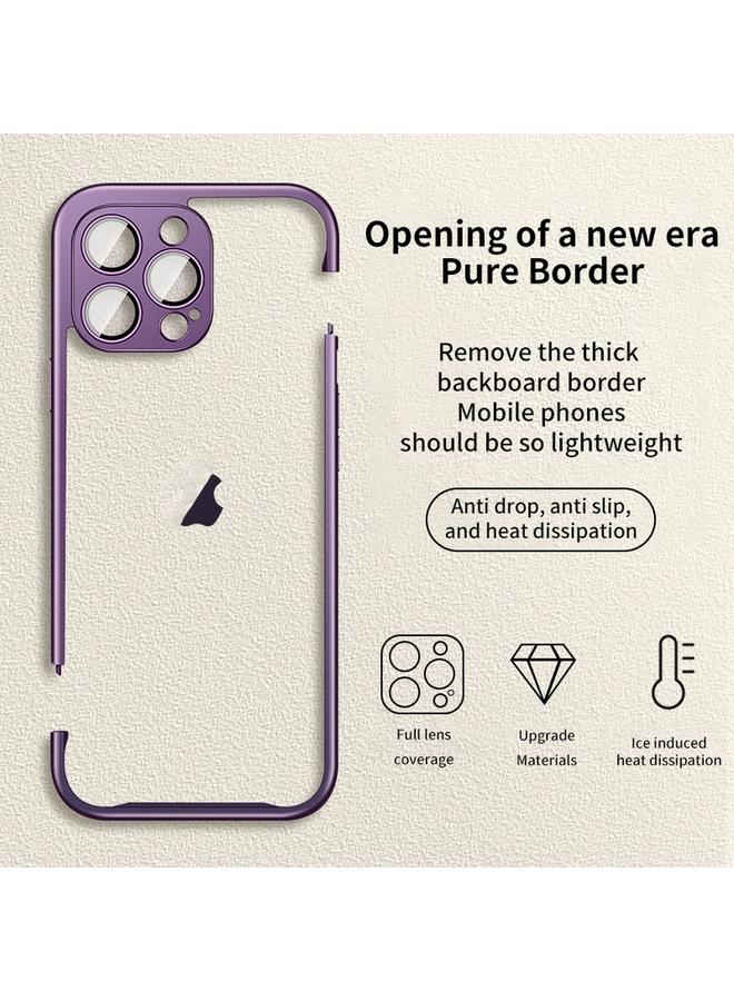 اس-توب جراب لهاتف iPhone 15 Pro Macaron PC Phone إطار بحواف نقية مع غشاء زجاجي للعدسات - Image 3