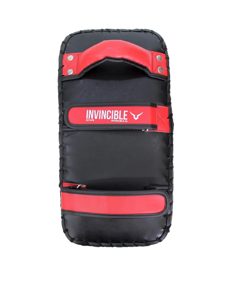 Invincible Rebound Synthetic Leather Curved Boxing Punching Kicking Pad, Arm Shield for Training of Karate, Martial Art, UFC, MMA, Black Red - Image 3