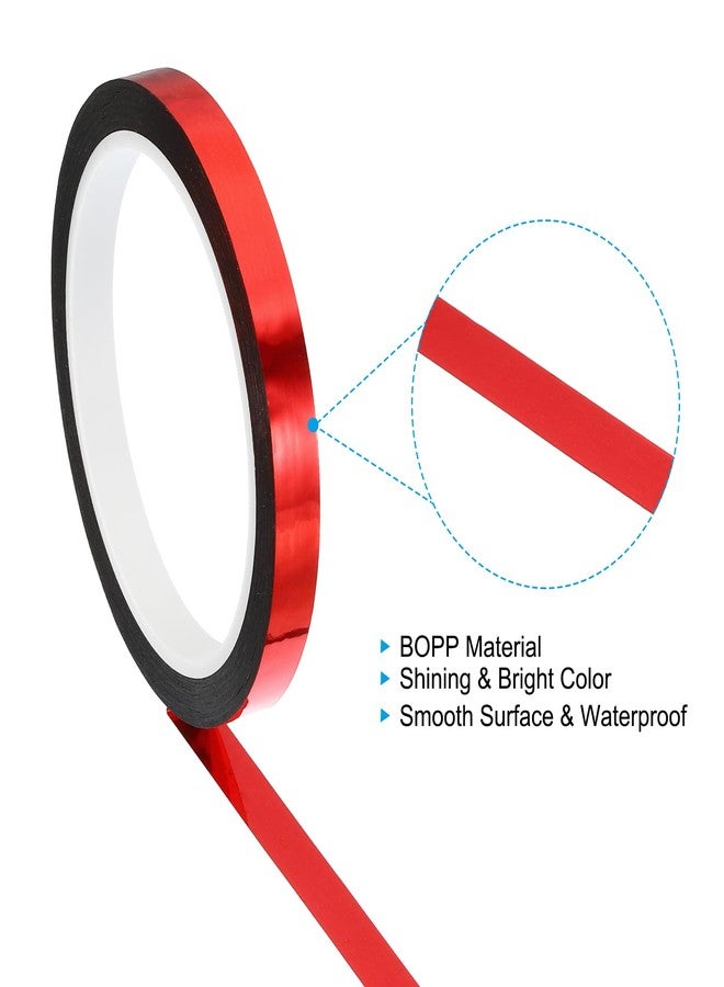 PATIKIL Metallic Tape 0.4 Inch x 55 Yards, 2 Pack Holographic Metalized Reflective Self Adhesive for DIY Art Craft Wrapping Wall Decoration, Red - Image 3