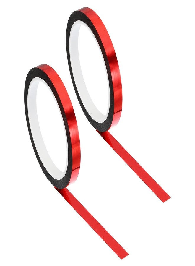 PATIKIL Metallic Tape 0.4 Inch x 55 Yards, 2 Pack Holographic Metalized Reflective Self Adhesive for DIY Art Craft Wrapping Wall Decoration, Red - Image 1