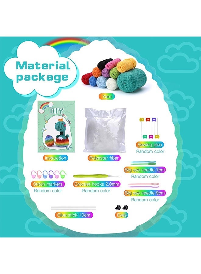 Lemon Knitting Kit for Beginners Crochet Animal Kit for Beginners in Step by Step Video Tutorials, Beginner Crochet Kit for Adults (Blue) - Image 2