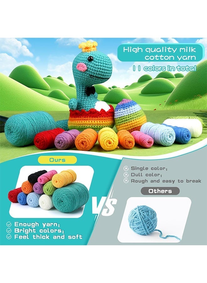 Lemon Knitting Kit for Beginners Crochet Animal Kit for Beginners in Step by Step Video Tutorials, Beginner Crochet Kit for Adults (Blue) - Image 3