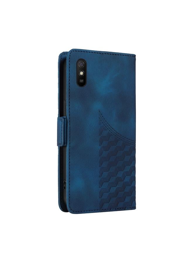 اس-توب جراب لهاتف Redmi 9A / 9i جراب هاتف جلدي منقوش على شكل معين مرصع بالنجوم - Image 3