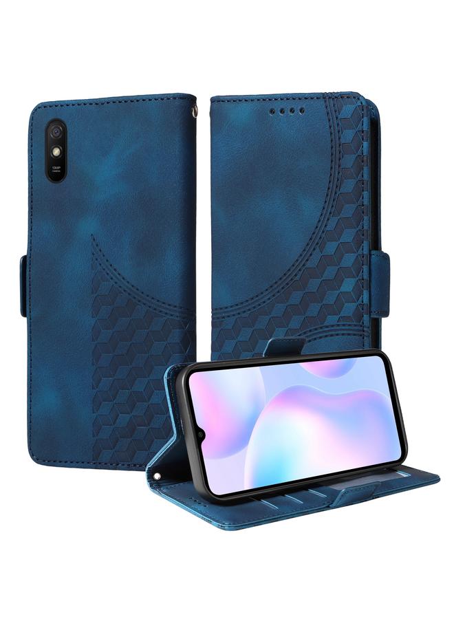 اس-توب جراب لهاتف Redmi 9A / 9i جراب هاتف جلدي منقوش على شكل معين مرصع بالنجوم - Image 1