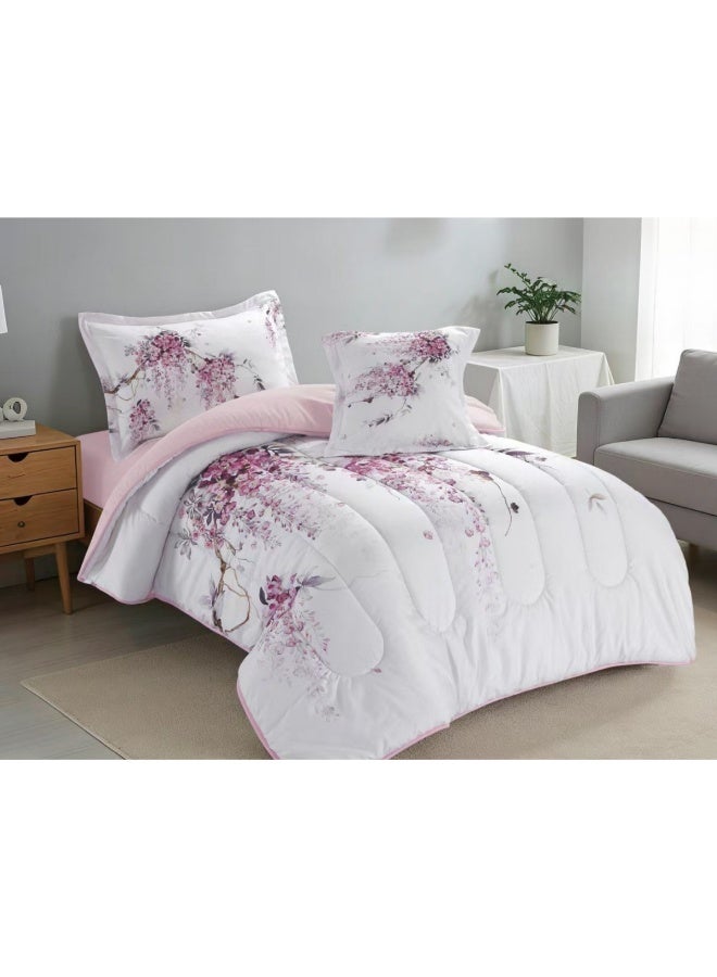SMART HOME Luxurious 4-Piece Bedding Set with Comfortable Filling – Soft Quilted Duvet Set with Fitted Sheet, Pillowcase, and Cushion Cover – Elegant Modern Bedding Set for Bedrooms and Complete Bed – Duvet Size: 230x170 cm, Fitted Sheet Size: 200x120+30 cm (Color as pictured) - Image 4