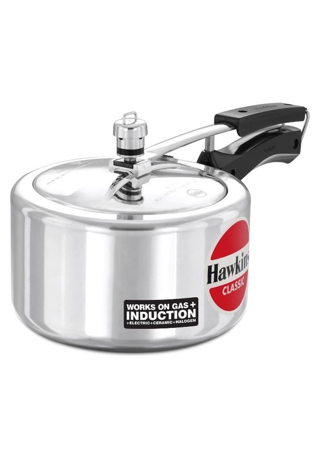 Hawkins 3 Liters Classic Aluminium Wide body Pressure Cooker With Inner Lid, 3.25mm Thick Base,Induction Compatible,Silver ICL3W - Image 1