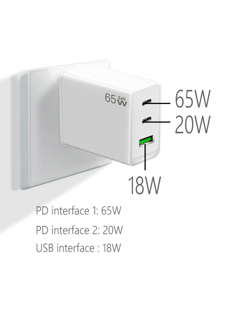 لاتونا شاحن 65 واط من نوع GaN، شاحن سريع من النوع C، محول طاقة USB من النوع C، يدعم تقنية Samsung Super Charge 2.0، وشحن سريع بقدرة 20 واط لـ Galaxy S25+، و S24، و S23 Ultra، و Tab S9/S8، و سلسلة A، بقدرة 65 واط. - Image 5