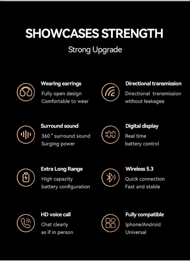 Generic - Ear-clip bone-conduction Bluetooth Earphones, Wireless Bluetooth 5.3, 50-Hour Battery Life - Image 1